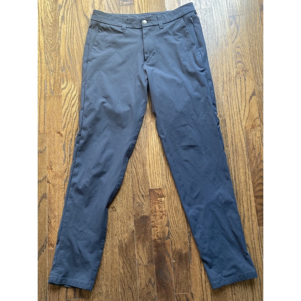 Lululemon Commission Pants Mens 30x30 Slim Dark Gray Warpstreme Performance